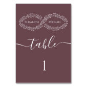 Infinity bogundy botanical romantic elegant kaart (Voorkant)