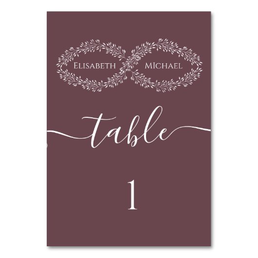 Infinity bogundy botanical romantic elegant kaart (Voorkant)