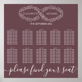 Infinity bogundy botanical romantic elegant poster