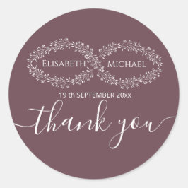 Infinity bogundy botanical romantic elegant ronde sticker