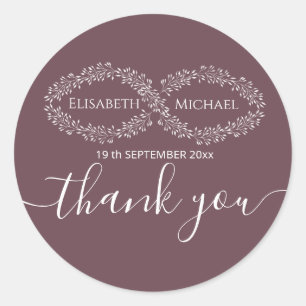 Infinity bogundy botanical romantic elegant ronde sticker