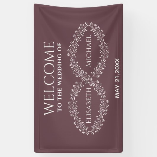 Infinity bogundy botanical romantic elegant spandoek (Verticaal)