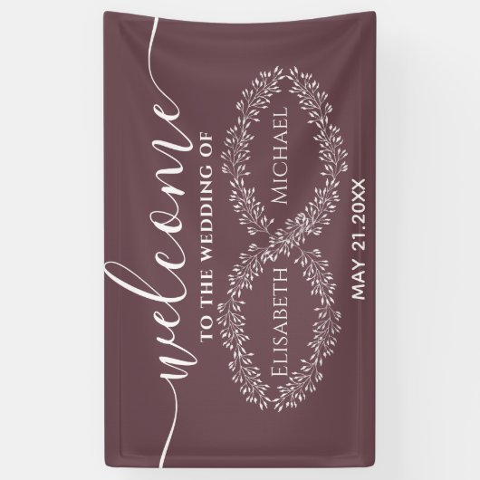 Infinity bogundy botanical romantic elegant spandoek (Verticaal)