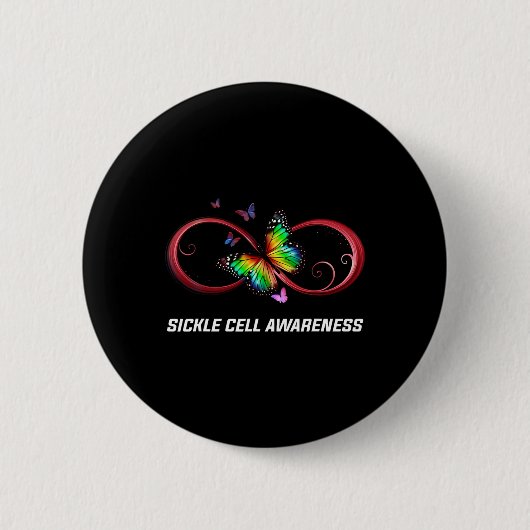 Infinity Butterfly Sikkelcelbewustzijn Ronde Button 5,7 Cm (Voorkant)