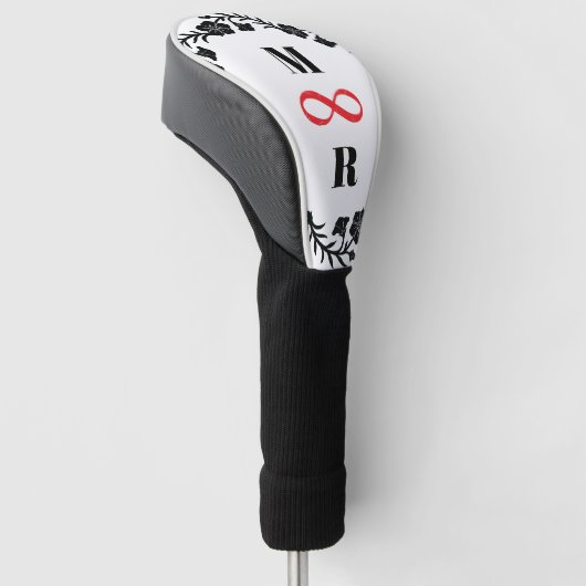 Infinity Couple R & M zwart minimalisme silhouet Golfheadcover (Schuin)