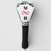 Infinity Couple R & M zwart minimalisme silhouet Golfheadcover (Voorkant)