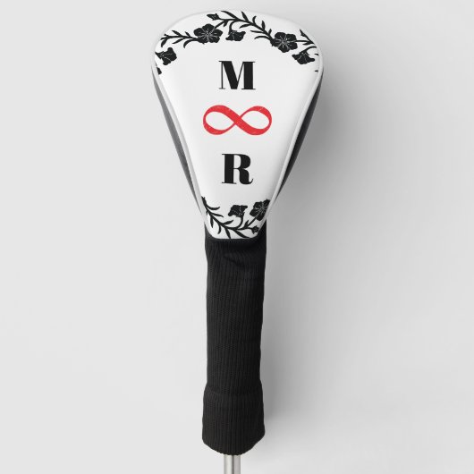 Infinity Couple R & M zwart minimalisme silhouet Golfheadcover (Voorkant)