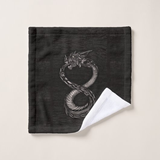 Infinity dragon van Ouroboros op schors Bad Handdoek (Wasdoekje)