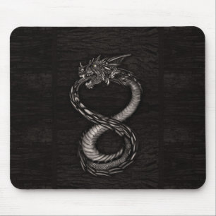 Infinity dragon van Ouroboros op schors Muismat