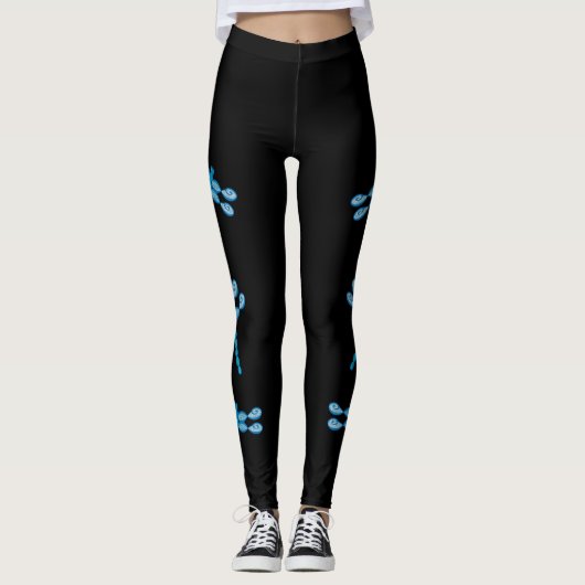 Infinity Dragonfly blauw ontwerp Leggings (Voorkant)