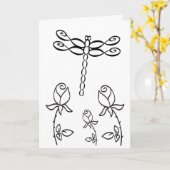 Infinity Dragonfly met Rozen "Happy Birthday" Kaart (Gele Bloem)