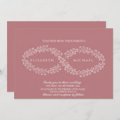 Infinity dusty roos botanische romantische elegant kaart (Voorkant / Achterkant)