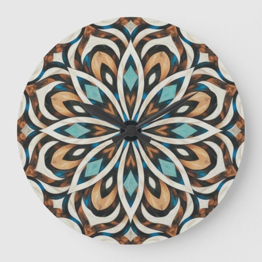Infinity Flower Mandala Grote Klok (Voorkant)