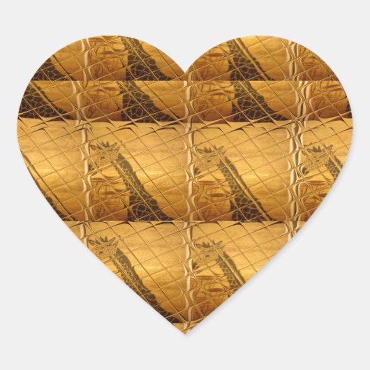 Infinity Golden Giraffe Animal Motif Art Print Hart Sticker (Voorkant)