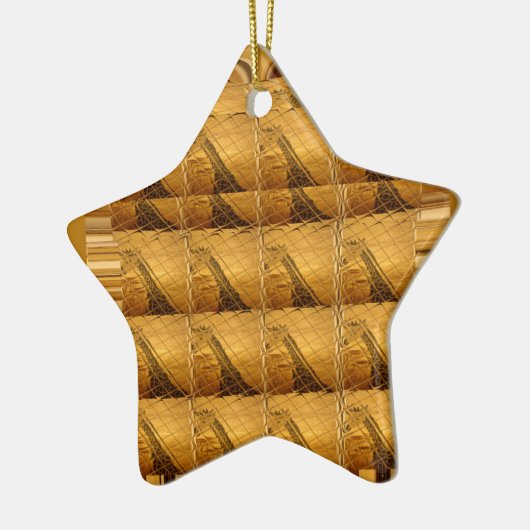 Infinity Golden Giraffe Animal Motif Art Print Keramisch Ornament (Links)