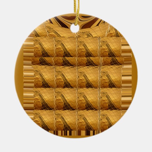 Infinity Golden Giraffe Animal Motif Art Print Keramisch Ornament (Voorkant)