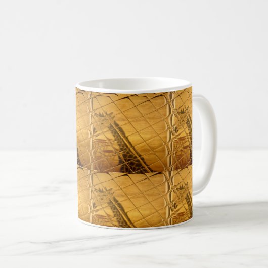 Infinity Golden Giraffe Animal Motif Art Print Koffiemok (Voorkant rechts)