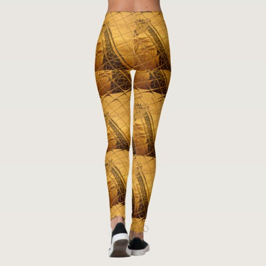 Infinity Golden Giraffe Animal Motif Art Print Leggings (Achterkant)