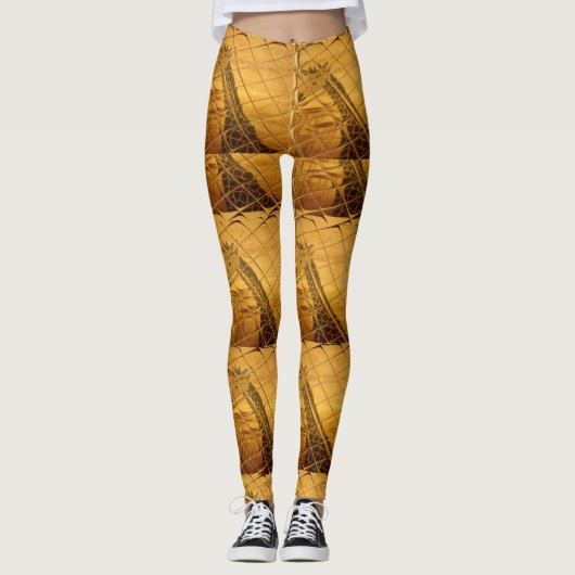Infinity Golden Giraffe Animal Motif Art Print Leggings (Voorkant)