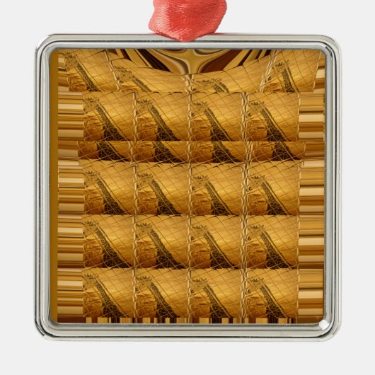 Infinity Golden Giraffe Animal Motif Art Print Metalen Ornament (Voorkant)