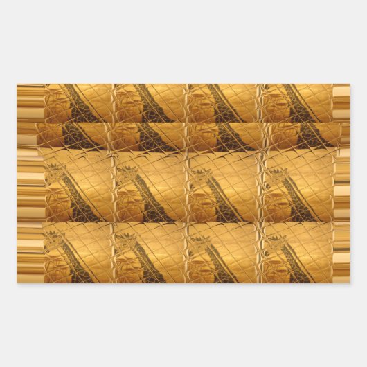Infinity Golden Giraffe Animal Motif Art Print Rechthoekige Sticker (Voorkant)