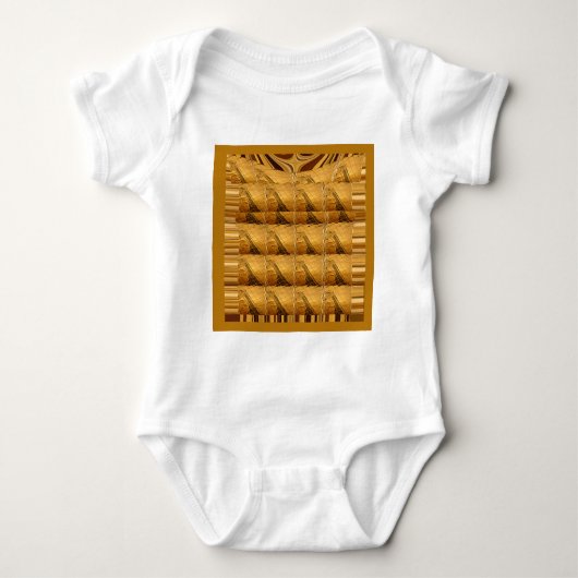 Infinity Golden Giraffe Animal Motif Art Print Romper (Voorkant)