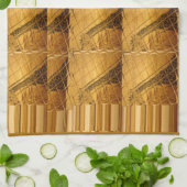 Infinity Golden Giraffe Animal Motif Art Print Theedoek (Gevouwen)