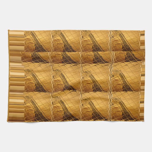 Infinity Golden Giraffe Animal Motif Art Print Theedoek (Horizontaal)