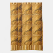 Infinity Golden Giraffe Animal Motif Art Print Theedoek (Verticaal)