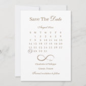 Infinity Goud Witte Kalender Save The Date Trouwen Kaart (Voorkant)