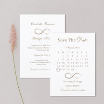 Infinity Goud Witte Kalender Save The Date Trouwen