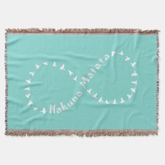 Infinity Hakuna Matata - Blauwgroen blauw en wit Deken (Voorkant)