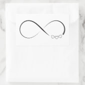 Infinity harts symbool rechthoekige sticker (Tas)
