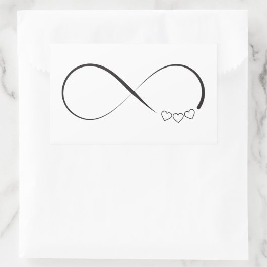 Infinity harts symbool rechthoekige sticker (Tas)