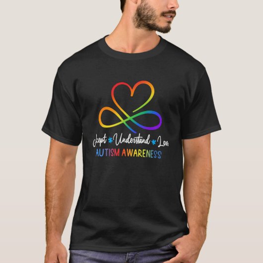Infinity Heart Autism Awareness Month Accept Under T-shirt (Voorkant)