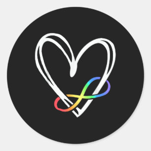 Infinity Heart Autism Awareness Neemt No Word Ronde Sticker