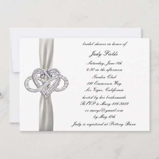 Infinity Heart Bruids Douche Uitnodiging (Voorkant)