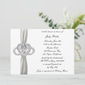 Infinity Heart Bruids Douche Uitnodiging (Staand voorkant)