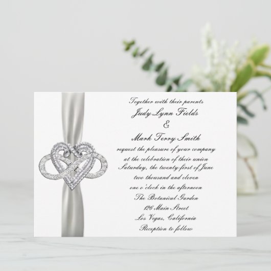 Infinity Heart bruiloft uitnodiging (Staand voorkant)