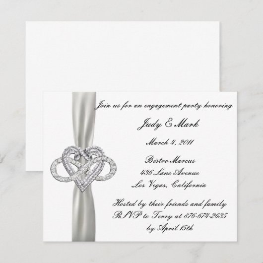 Infinity Heart Engagement Party Uitnodiging (Voorkant / Achterkant)
