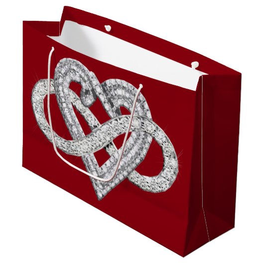 Infinity Heart Gift Bag Groot Cadeauzakje (Voorkant Gekanteld)