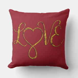 Infinity Heart Lemniscate - LOVE gold Buitenkussen