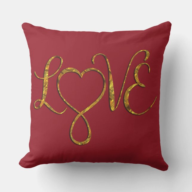 Infinity Heart Lemniscate - LOVE gold Buitenkussen (Voorkant)
