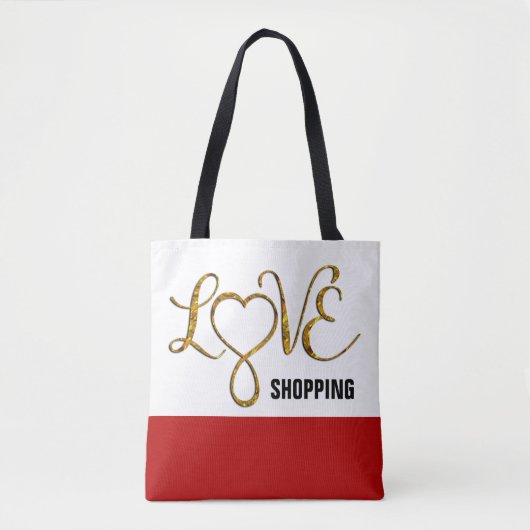 Infinity Heart Lemniscate - LOVE gold Tote Bag (Voorkant)