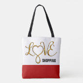 Infinity Heart Lemniscate - LOVE gold Tote Bag (Achterkant)