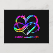 Infinity Heart Love Autism Awareness Needs No Word Briefkaart (Voorkant)