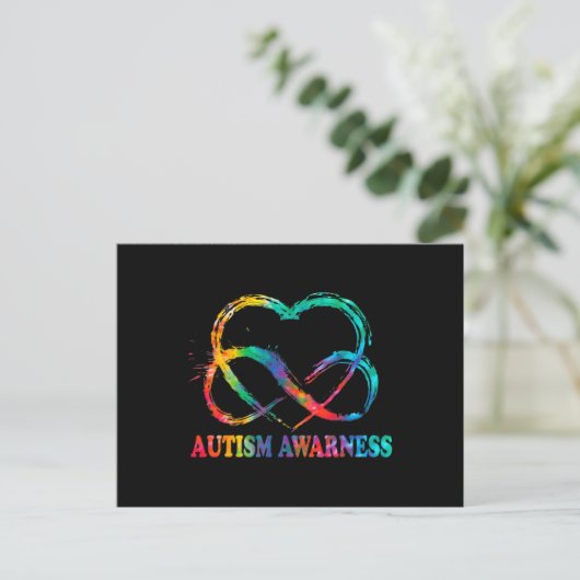 Infinity Heart Love Autism Awareness Needs No Word Briefkaart (Staand voorkant)
