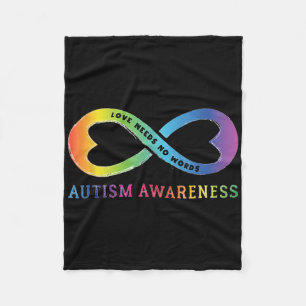 Infinity Heart Love Autism Awareness Neemt No Word Fleece Deken