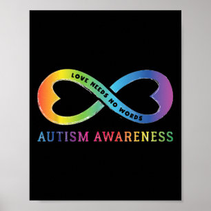Infinity Heart Love Autism Awareness Neemt No Word Poster