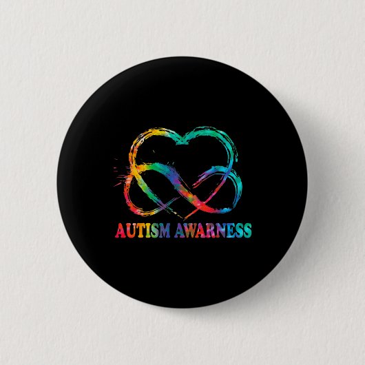 Infinity Heart Love Autism Awareness Neemt No Word Ronde Button 5,7 Cm (Voorkant)